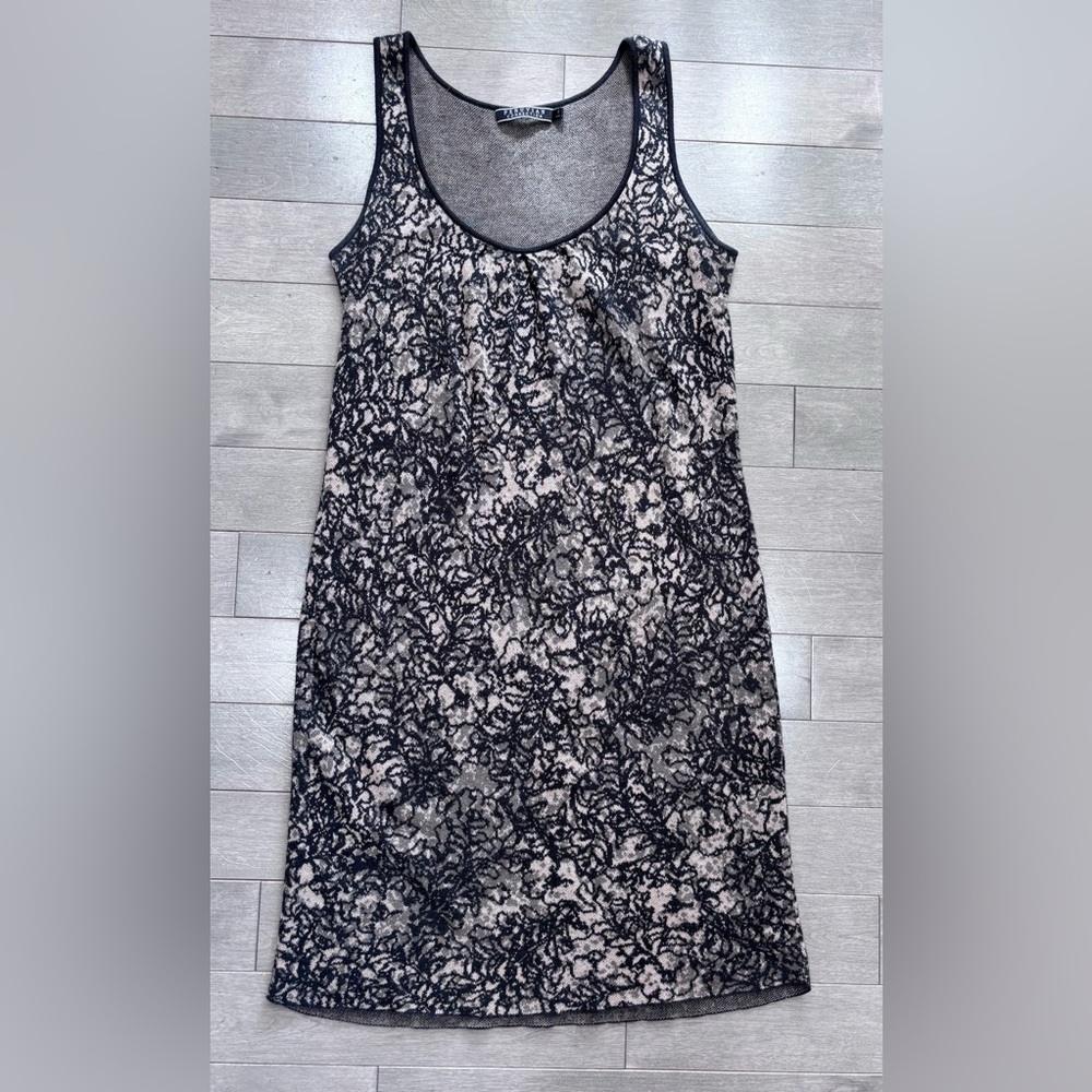 Peruvian Connection Pima Cotton Floral Jacquard Knit Tank Dress, Small